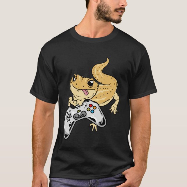 Camiseta Bearded Dragon Gamer Video Games Lizard Reptile Ga (Frente)