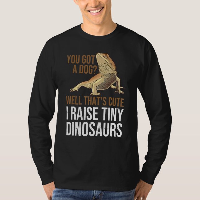 Camiseta Bearded Dragon  Men Women  I Raise Tiny Dinosaurs (Frente)