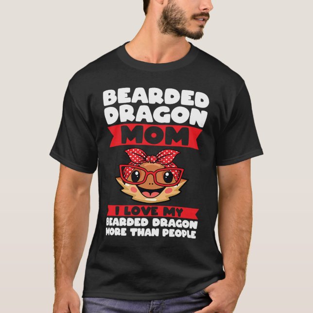 Camiseta bearded dragon mom I love my bearded dragon lizard (Frente)