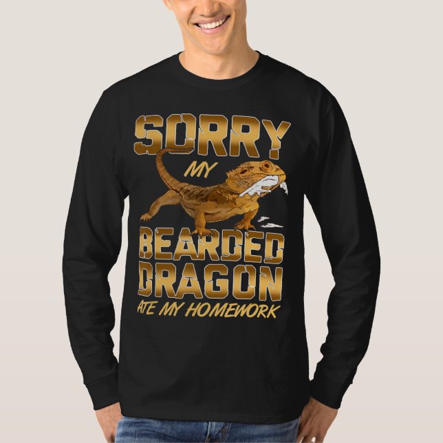 Camiseta Bearded Dragon My Bearded Dragon Ate My Homework T (Frente)