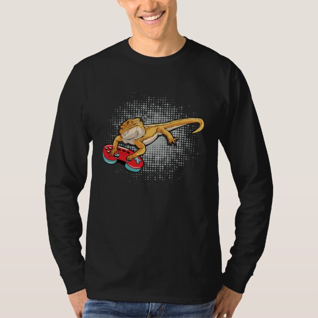 Camiseta Bearded Dragon Playing Video Game Reptiles Gamer C (Frente)
