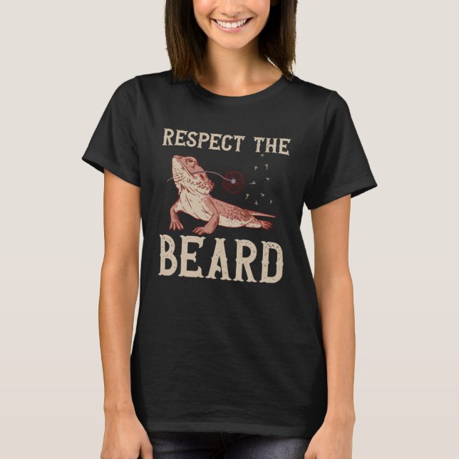 Camiseta Bearded Dragon Respect The Beard Reptiles Lizard (Frente)