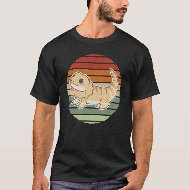 Camiseta Bearded Dragon Retro Sunset Cool Bearded Dragon (Frente)