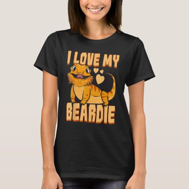 Camiseta Bearded Dragon Shirt For Kids Family I Love My Bea (Frente)