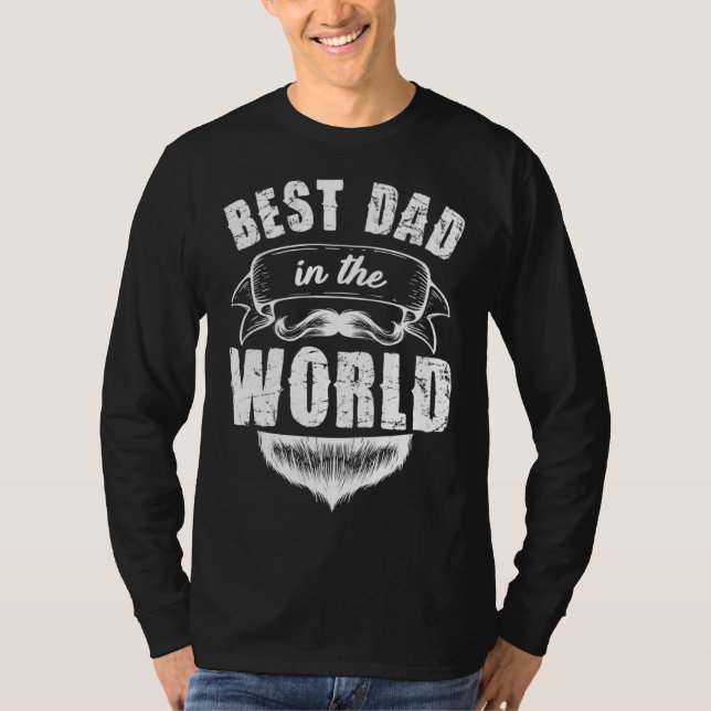Camiseta Bearded Papa Moustache Bester Papa for World Fathe (Frente)
