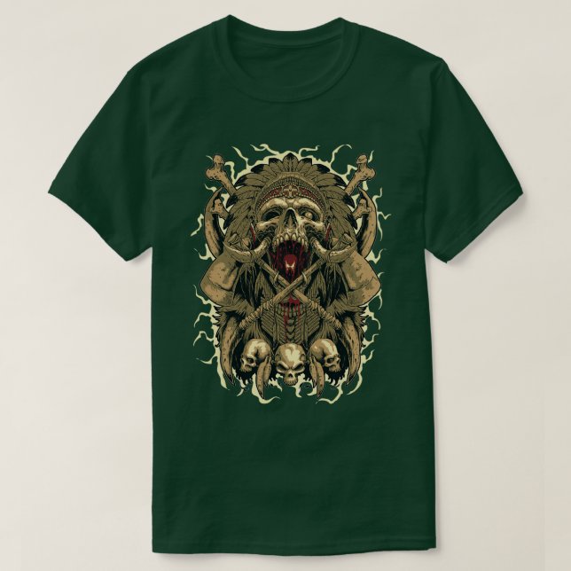 Camiseta bearded vikings skull (Frente do Design)
