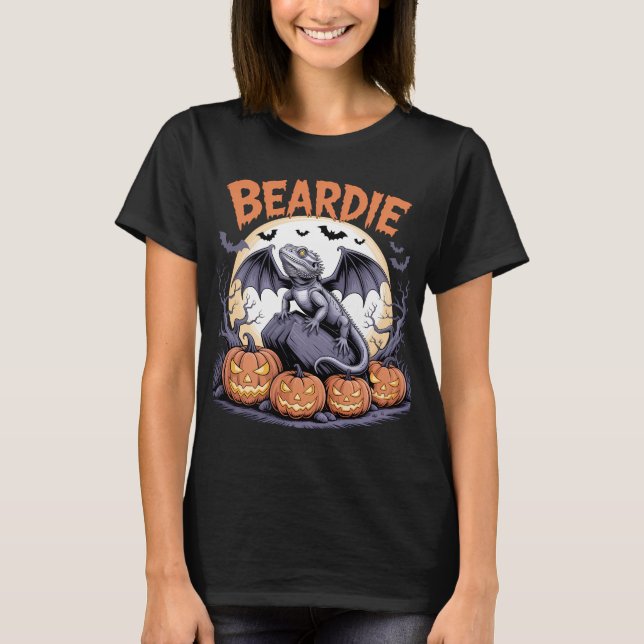 Camiseta Beardie Halloween Moon Scense (Frente)