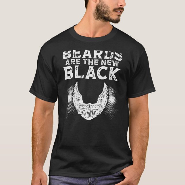 Camiseta Beards Are The New Black Backprint Beard (Frente)