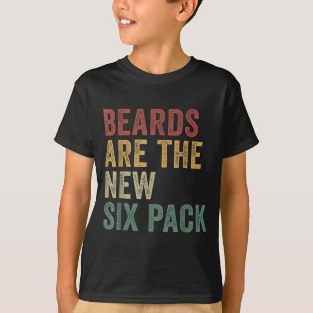 Camiseta Beards Are The New Six Pack Funny Bearded Men  (Frente)