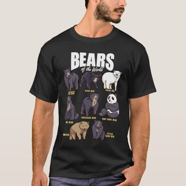 Camiseta Bears Animals of the World Wildlife Zoo Animal Bea (Frente)