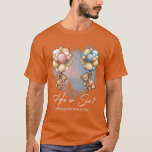 Camiseta Bears Balloons Nanny Pode Esperar Revelação de Gên