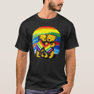 Camiseta Bears Love Casal LGBT Sinalizador do arco-íris