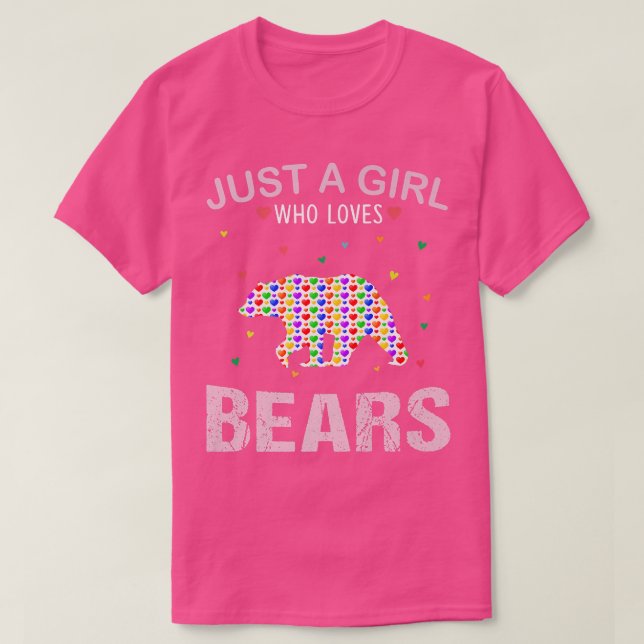Camiseta Bears Lover Girls Women Apenas uma garota que ama  (Frente do Design)