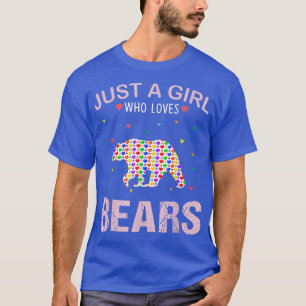 Camiseta Bears Lover Girls Women Apenas uma garota que ama 