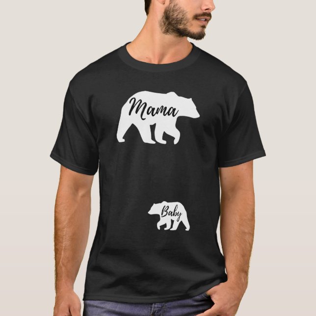 Camiseta Bears Mãe Bebê Gravidez Anúncio Maternidade (Frente)