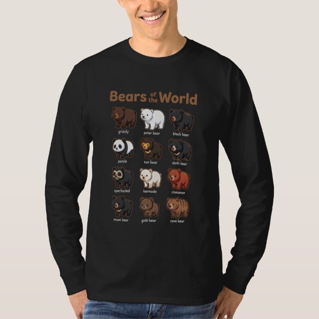 Camiseta Bears of The World Cute Kawaii Animal (Frente)
