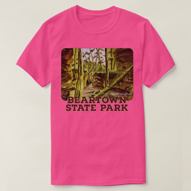 Camiseta Beartown State Park West Virginia (Frente do Design)