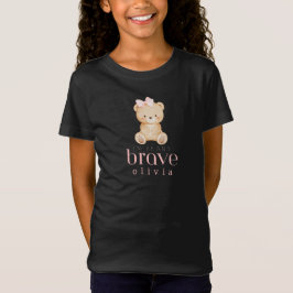 Camiseta beary brave childhood cancer sick kids custom name