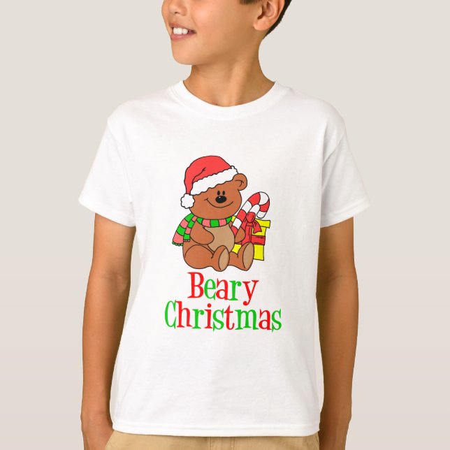 Camiseta Beary Christmas Cartoon Bear (Frente)
