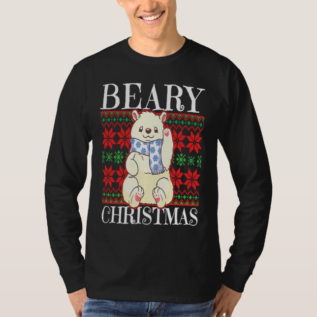 Camiseta Beary Christmas Christmas Polar Bear Ugly Sweater  (Frente)