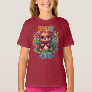Camiseta Beary Cute. Teddy Bear a sorrir. Arma engraçado