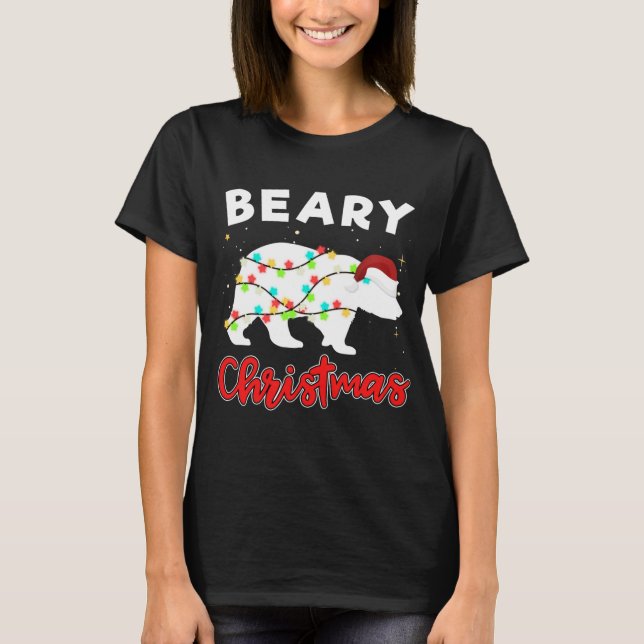 Camiseta Beary Felry Christmas Para Bear Amantes Engraçado  (Frente)