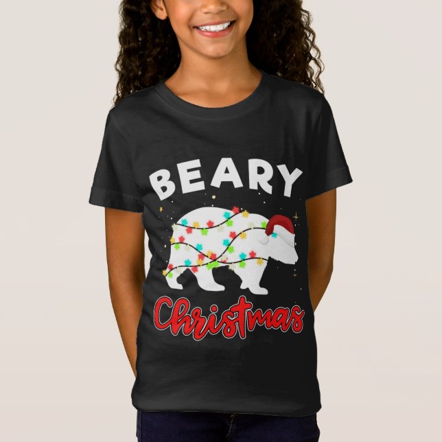 Camiseta Beary Felry Christmas Para Bear Amantes Engraçado  (Frente)