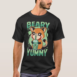 Camiseta Beary Yummy Cute Red Panda Milk Tea 1