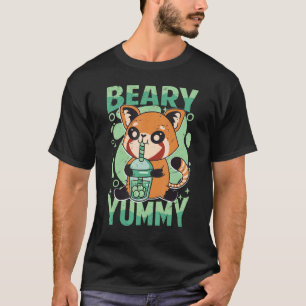 Camiseta Beary Yummy Cute Red Panda Milk Tea 1