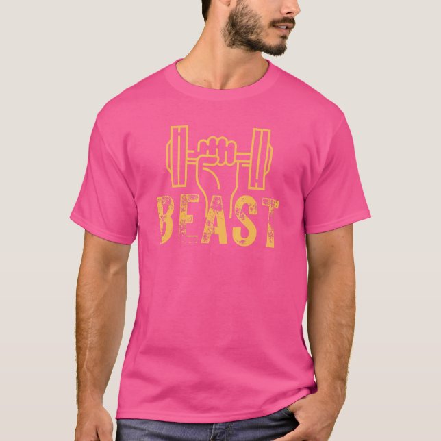 Camiseta Beast do Workout Amarelo (Frente)