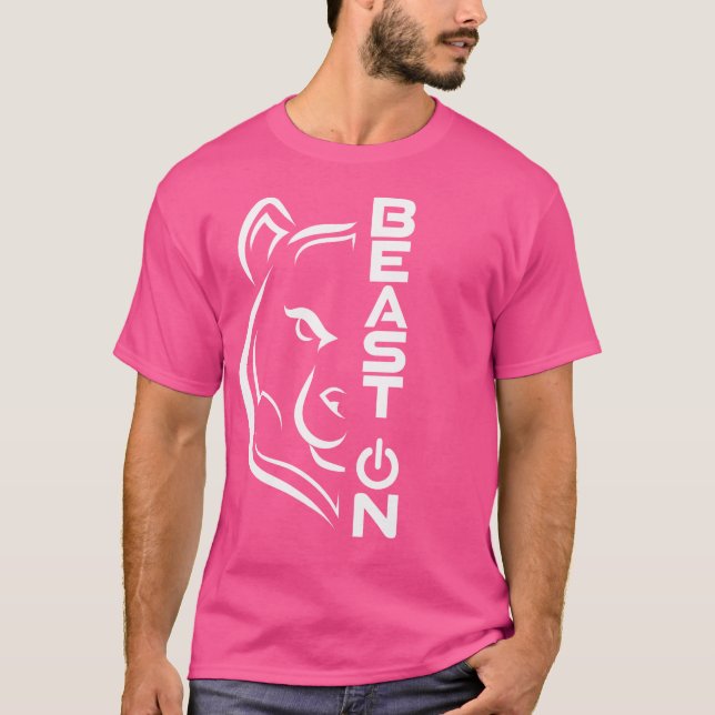 Camiseta Beast Head Beast On Gym Workout Training Bo (Frente)
