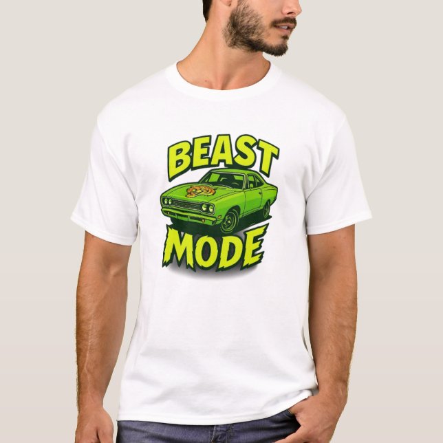 Camiseta Beast Mode 1969 Plymouth Road Runner (Frente)