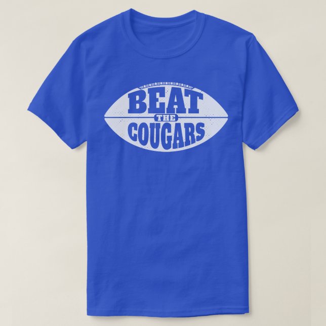 Camiseta Beat the Cougars Vintage Grunge Gameday (Frente do Design)