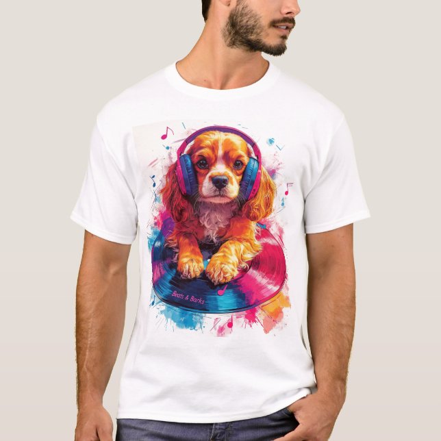 Camiseta Beats & Barks - Música do Cocker Spaniel (Frente)