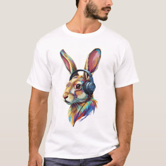 Camiseta Beats & Ears – Abstract Rabbit in Vibes