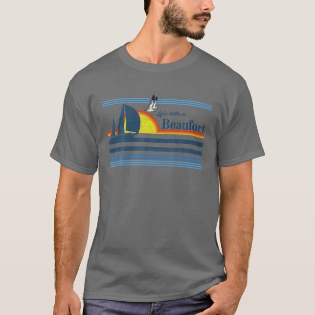 Camiseta Beaufort North Carolina NC SC Gift Beach Ret (Frente)