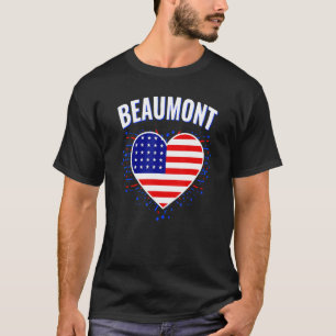Camiseta Beaumont Us Flag Heart City 4 De Julho Americano