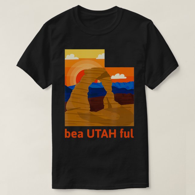 Camiseta BeaUTAH Belo Presente do Estado de Utah (Frente do Design)