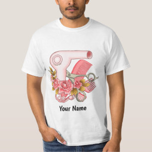 Camiseta Beautician cor-de-rosa dos rosas