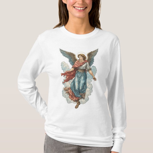 Camiseta Beautiful Angel Women's Christian Long Sleeve Tee (Frente)