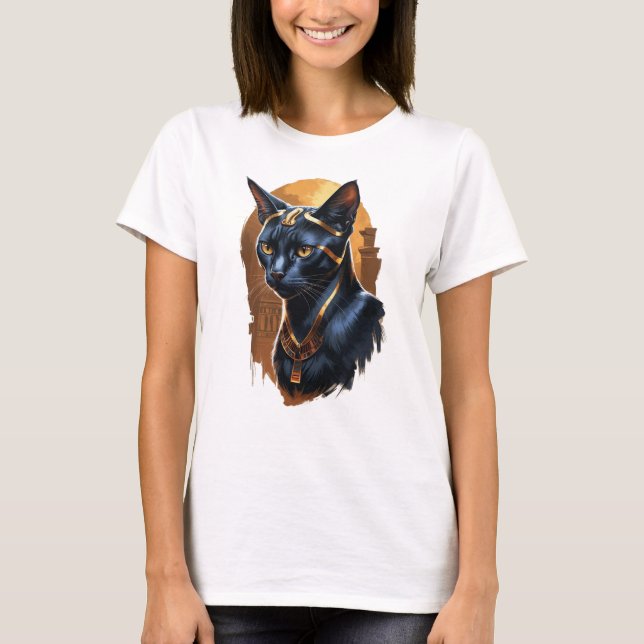 Camiseta Beautiful black Egyptian Cat (Frente)