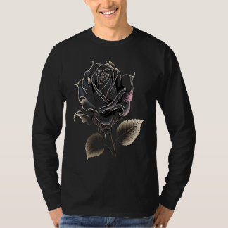 Camiseta Beautiful Black Rose Flower