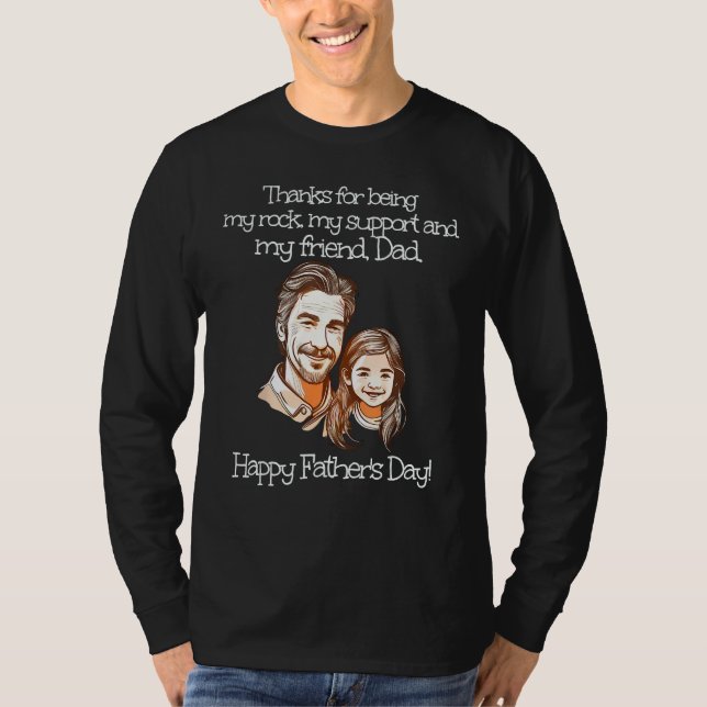 Camiseta Beautiful Dad and Daughter Face for Happy Father's (Frente)