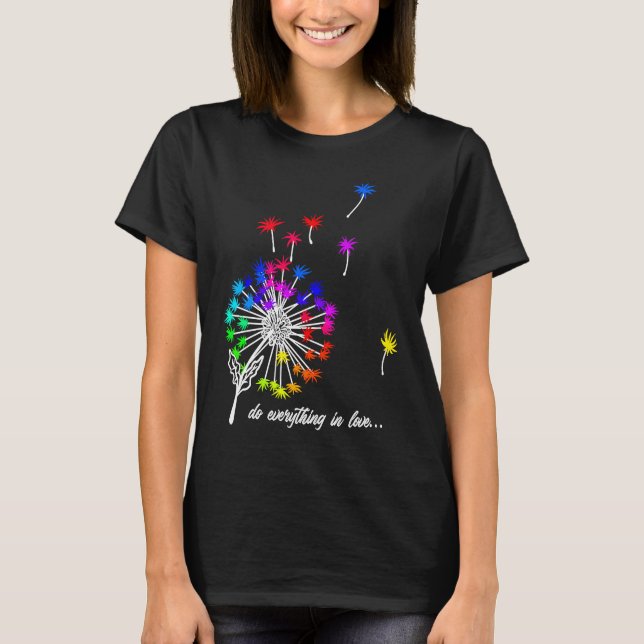 Camiseta Beautiful dandelion with colourful spores flying a (Frente)