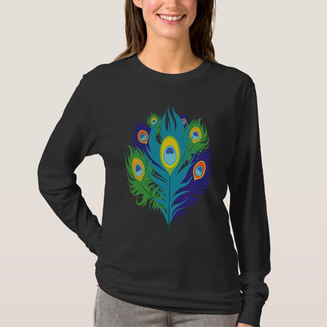 Camiseta Beautiful Feathers Bird Animal Lover Peacock (Frente)