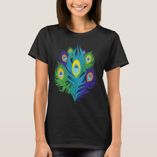 Camiseta Beautiful Feathers Bird Animal Lover Peacock (Frente)
