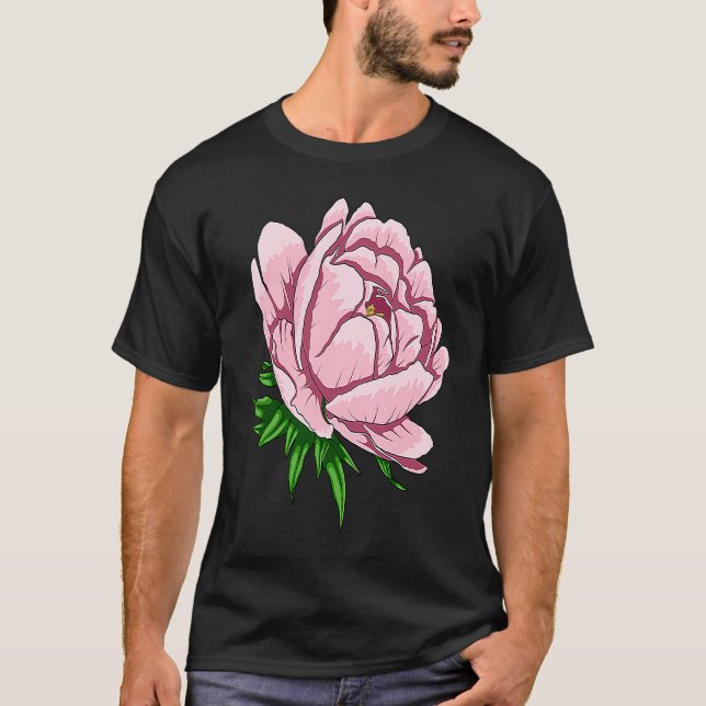 Camiseta Beautiful Flower Peony Floral Pink Peonies (Frente)