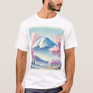 Camiseta Beautiful Japan Fuji and Cherry Blossom T-Shirt