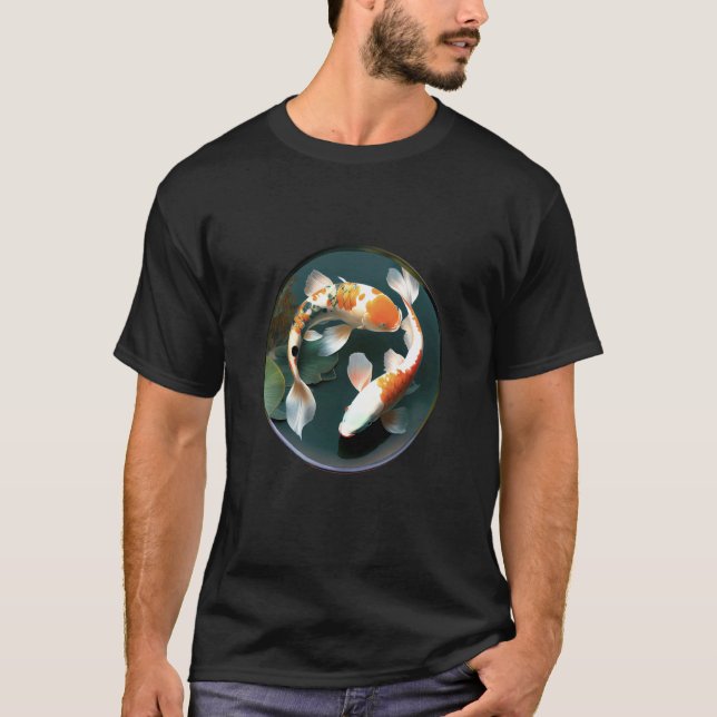 Camiseta beautiful koi carp in water painting koi fish lens (Frente)