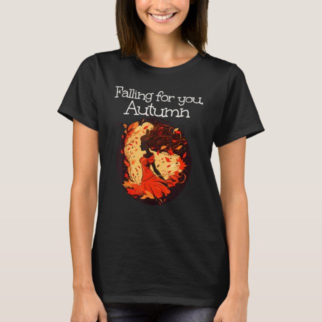Camiseta Beautiful Leaves Lady falling for Autumn (Frente)